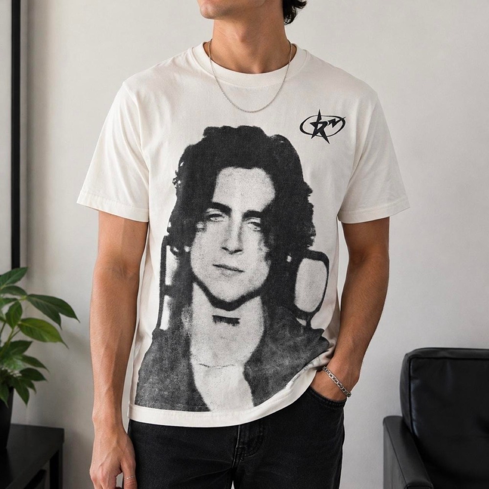 Ridiculous Timothée Chalamet Graphic Tee Unisex M White Portrait Streetwear